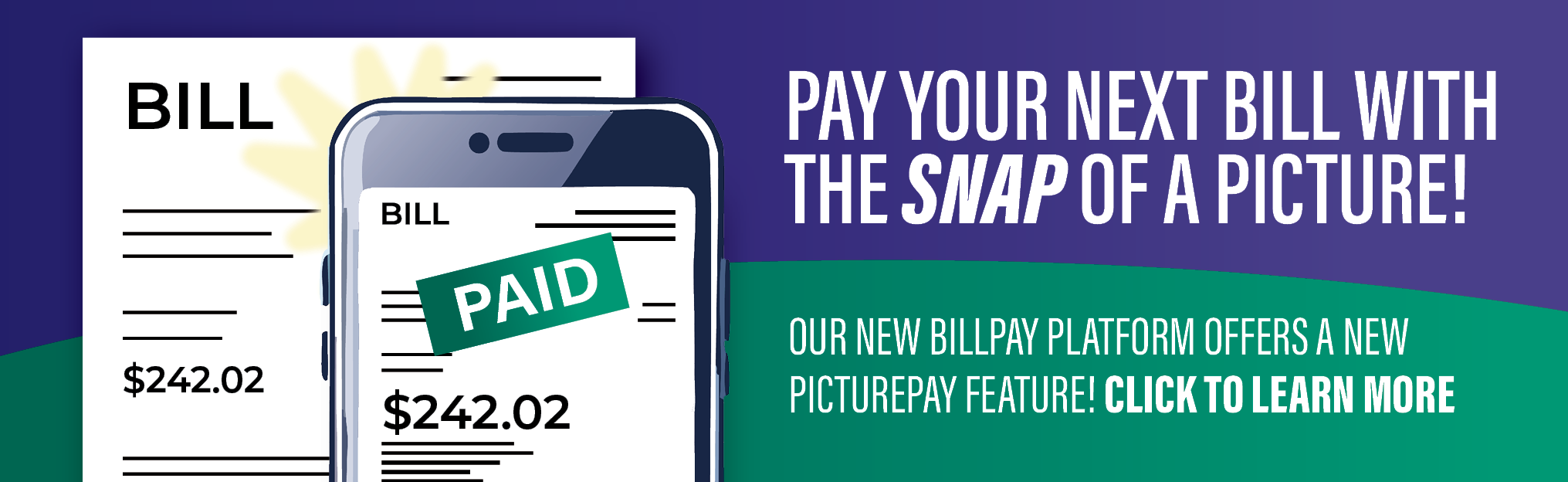 Pay your next bill with the snap of a picture using PicturePay through Billpay